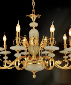 Đèn chùm đồng chao đá CĐ 1225/8