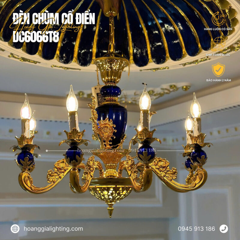 đèn trang trí nội thất của mọi nhà Đèn chùm đồng DC6066T8