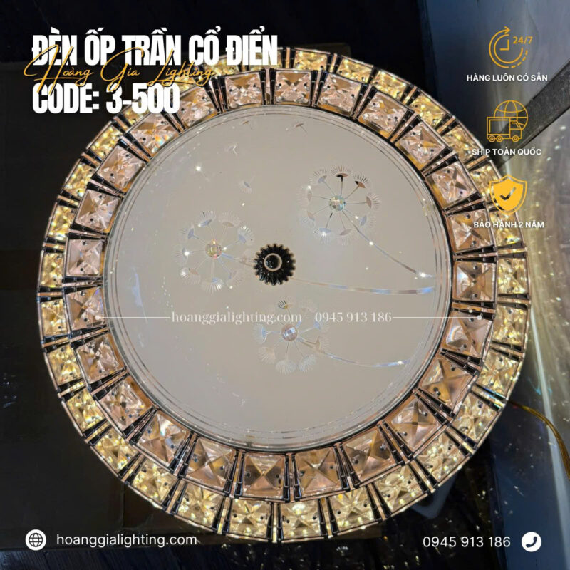 đèn trang trí nội thất của mọi nhà Đèn ốp trần cổ điển CODE: 3-500