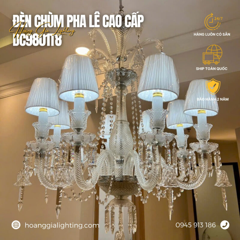 Đèn chùm pha lê nến DC9801T8