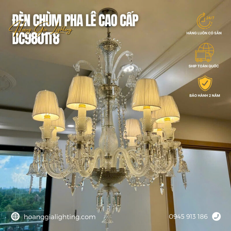 Đèn chùm pha lê nến DC9801T8