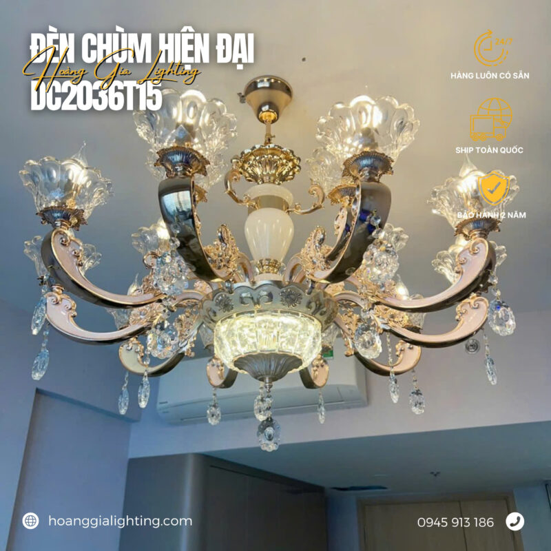 Đèn chùm nến pha lê DC2036T15