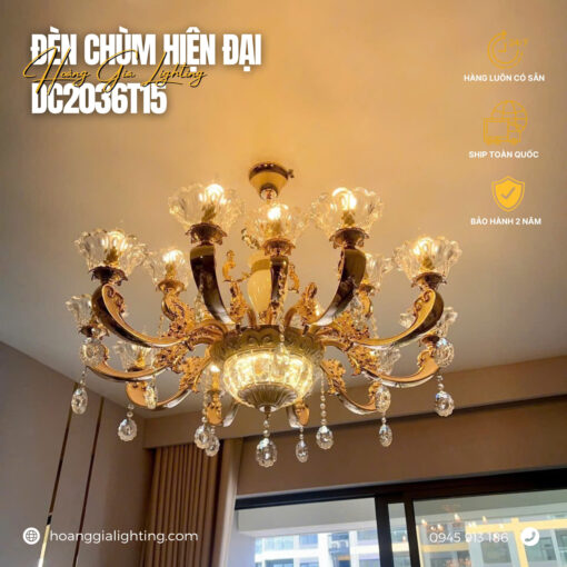 Đèn chùm nến pha lê DC2036T15