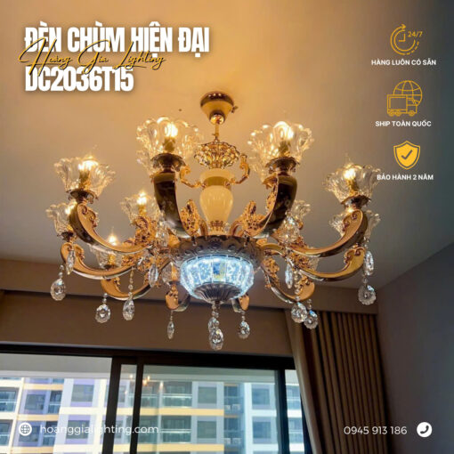 Đèn chùm nến pha lê DC2036T15