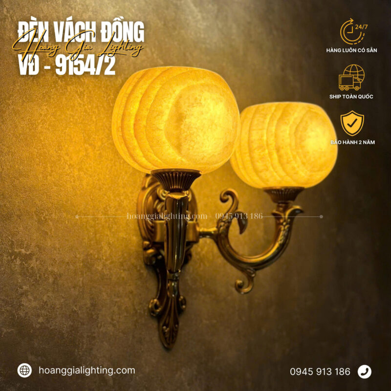 Đèn vách đồng VĐ 9154/2