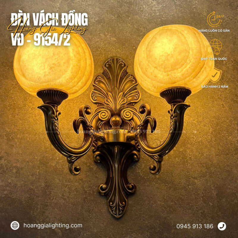 Đèn vách đồng VĐ 9154/2