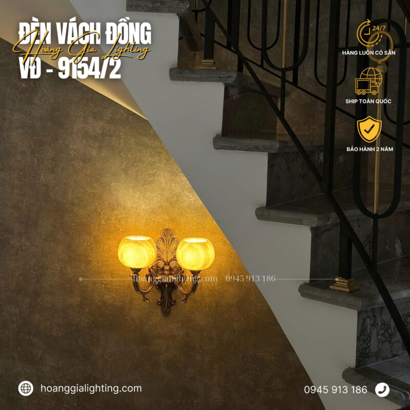 Đèn vách đồng VĐ 9154/2