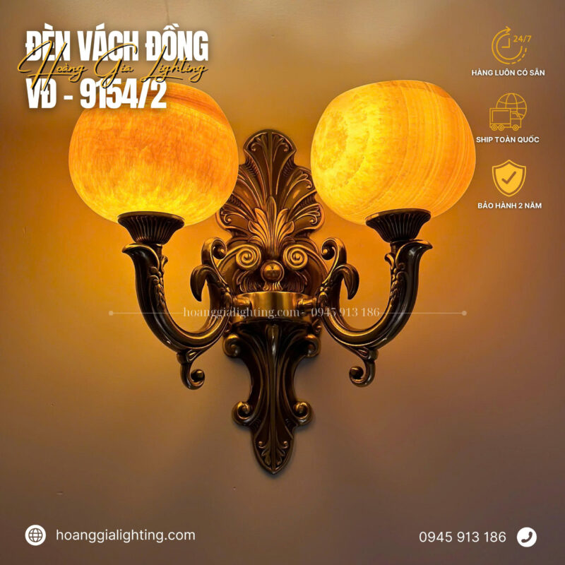 Đèn vách đồng VĐ 9154/2