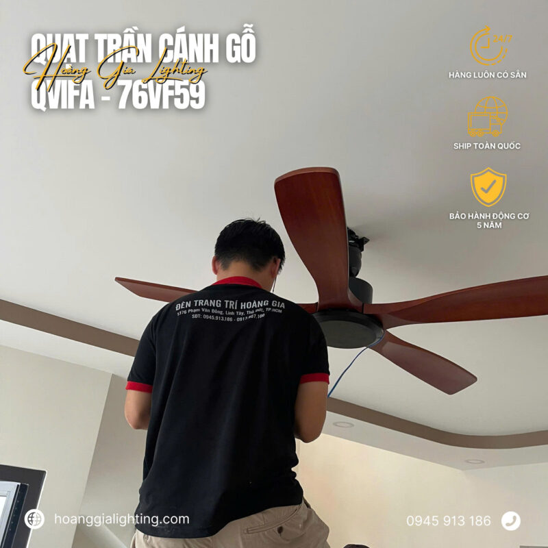Quạt trần cánh gỗ QViFa-76VF59