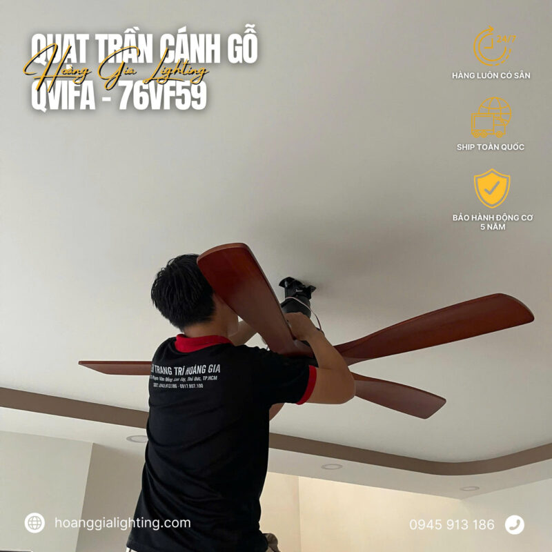 Quạt trần cánh gỗ QViFa-76VF59