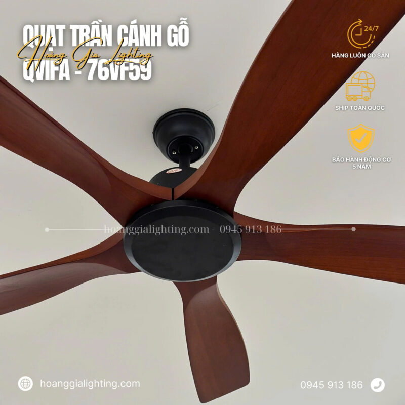 Quạt trần cánh gỗ QViFa-76VF59