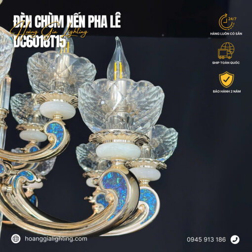 Đèn chùm nến pha lê DC6018T15
