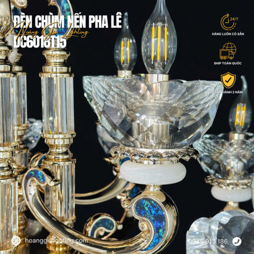 Đèn chùm nến pha lê DC6018T15