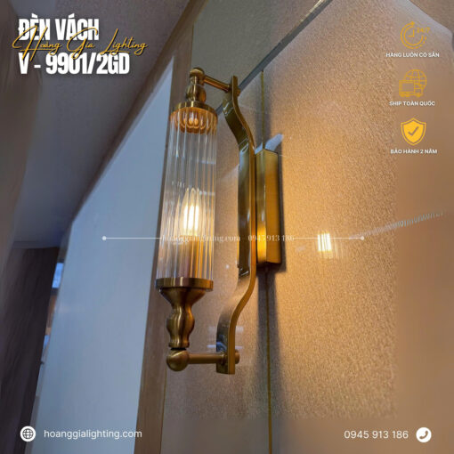 Đèn vách đồng V-9901/2GD