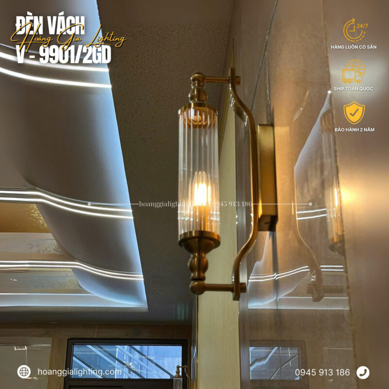 đèn trang trí nội thất của mọi nhà Đèn vách đồng V-9901/2GD