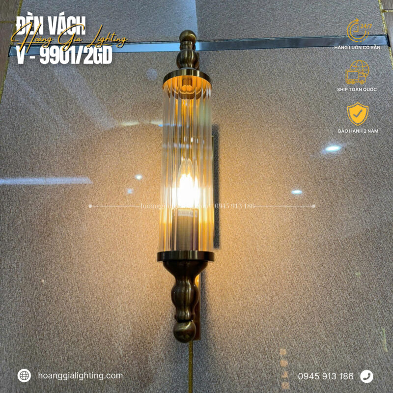 Đèn vách đồng V-9901/2GD