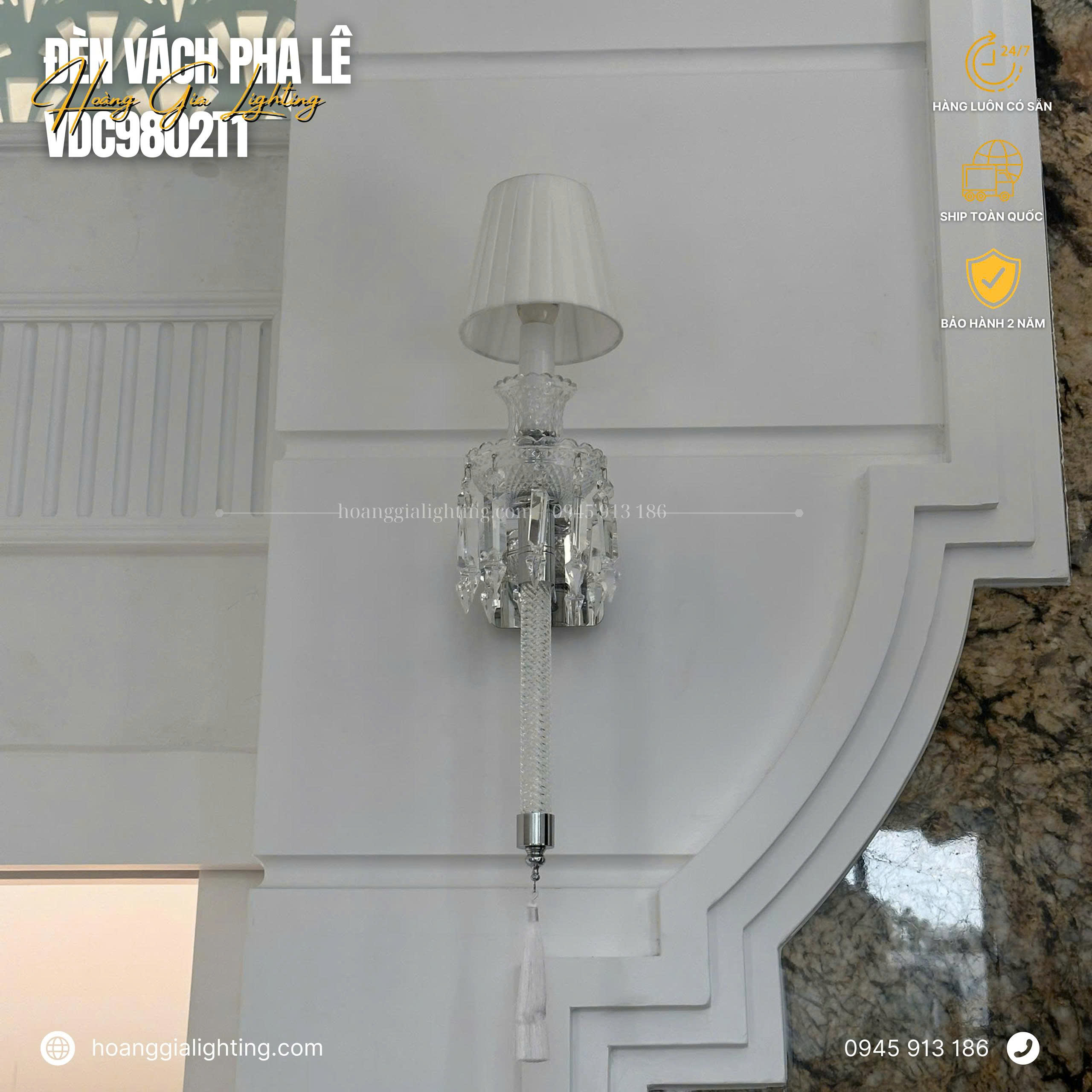 Đèn vách pha lê VDC9802T1 Đèn vách pha lê VDC9802T1