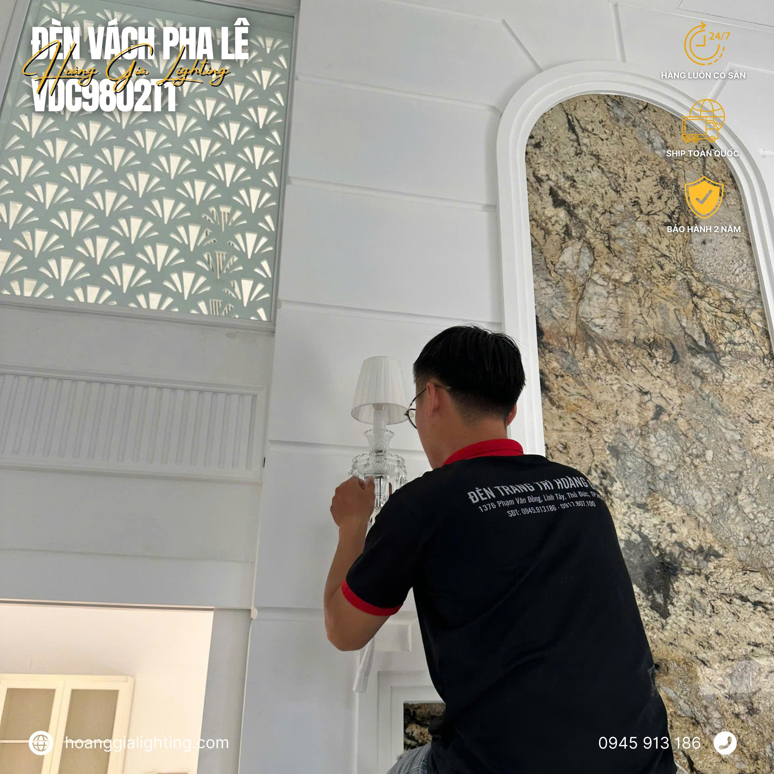 Đèn vách pha lê VDC9802T1 Đèn vách pha lê VDC9802T1