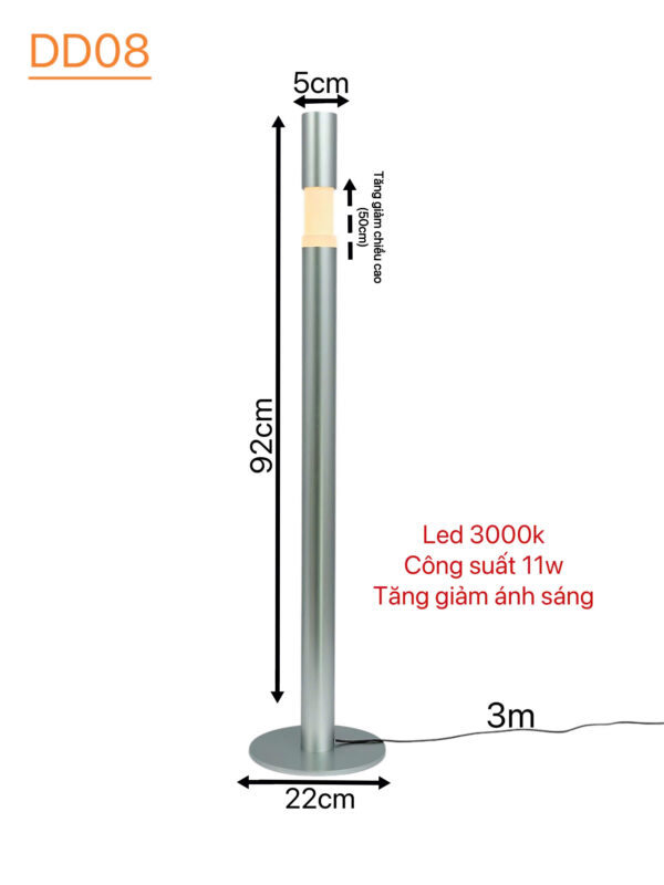 Đèn cây đứng tăng giảm ánh sáng DD08
