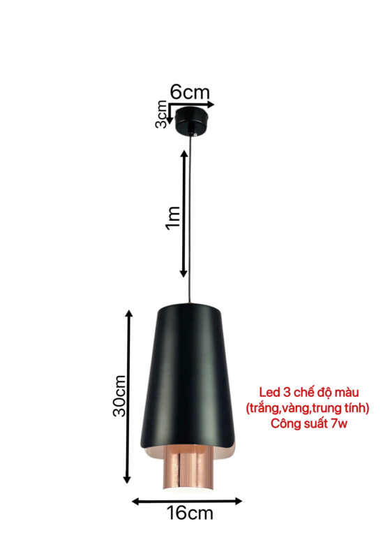 đèn trang trí nội thất của mọi nhà Đèn thả hiện đại THD96 Đen