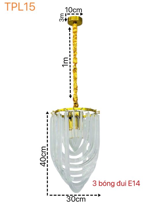 Đèn thả pha lê TPL15
