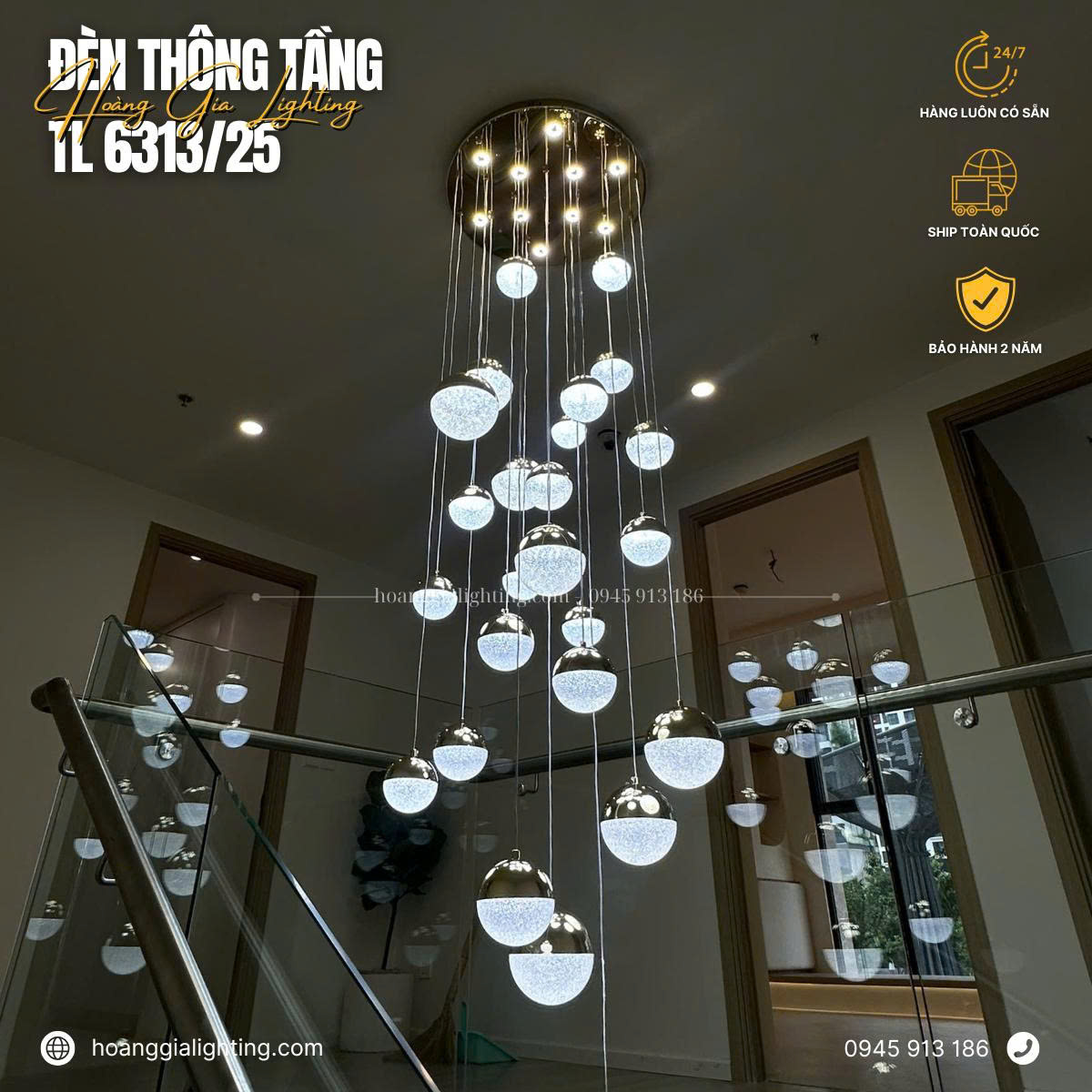 Đèn thả thông tầng TL 6313/25 Đèn thả thông tầng TL 6313/25