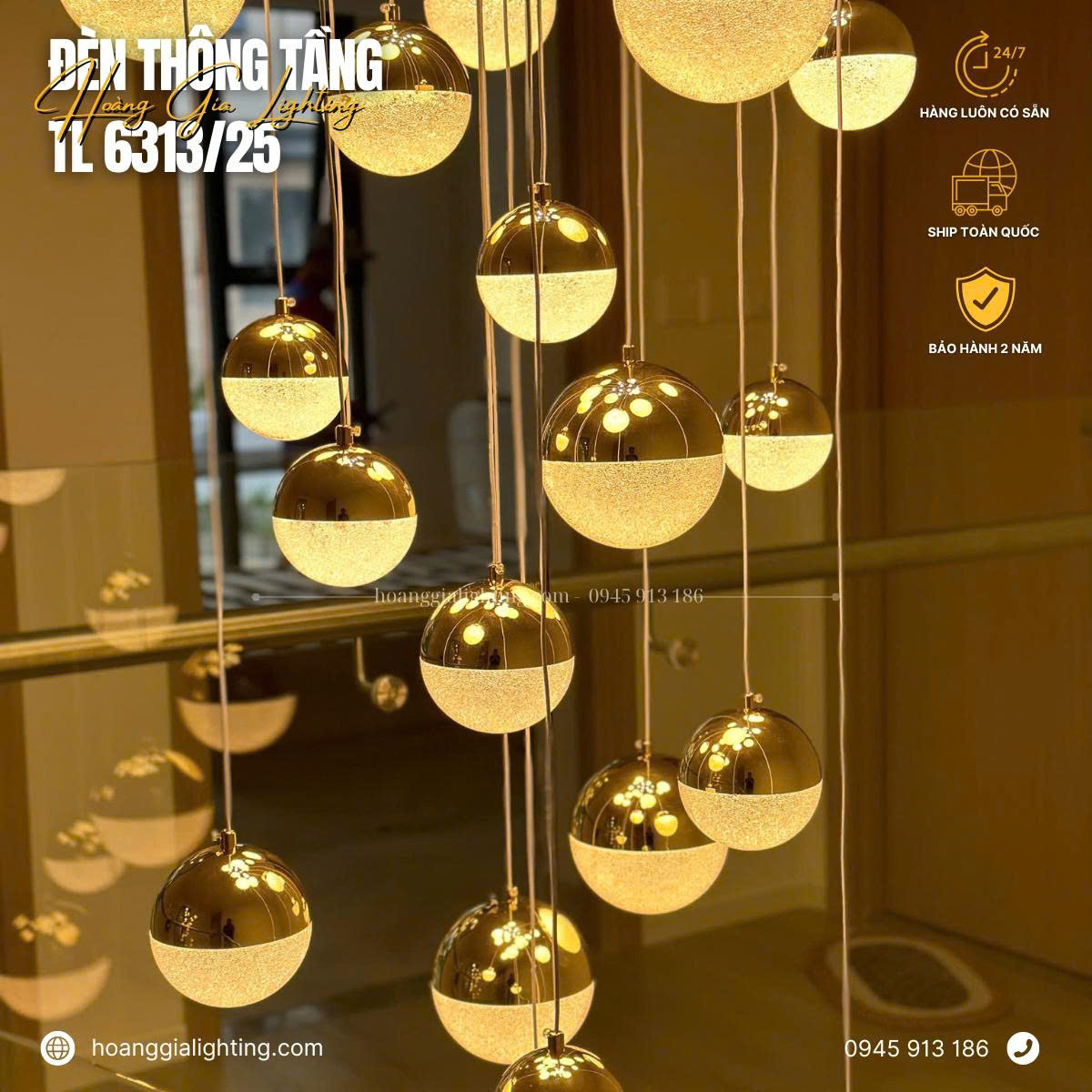 Đèn thả thông tầng TL 6313/25 Đèn thả thông tầng TL 6313/25