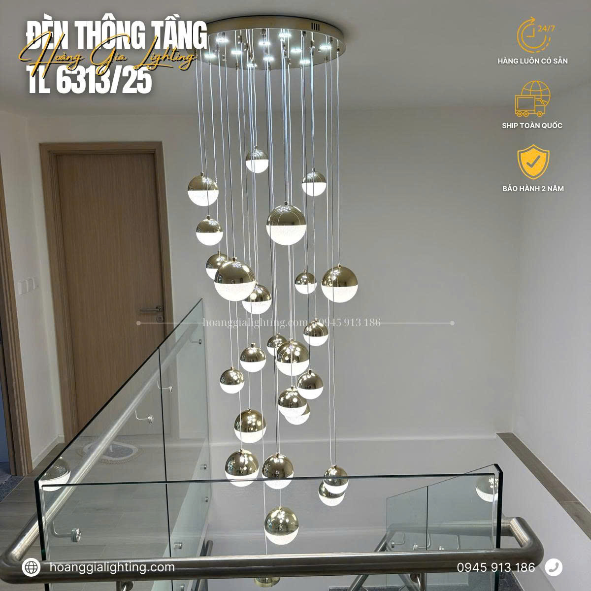 Đèn thả thông tầng TL 6313/25 Đèn thả thông tầng TL 6313/25