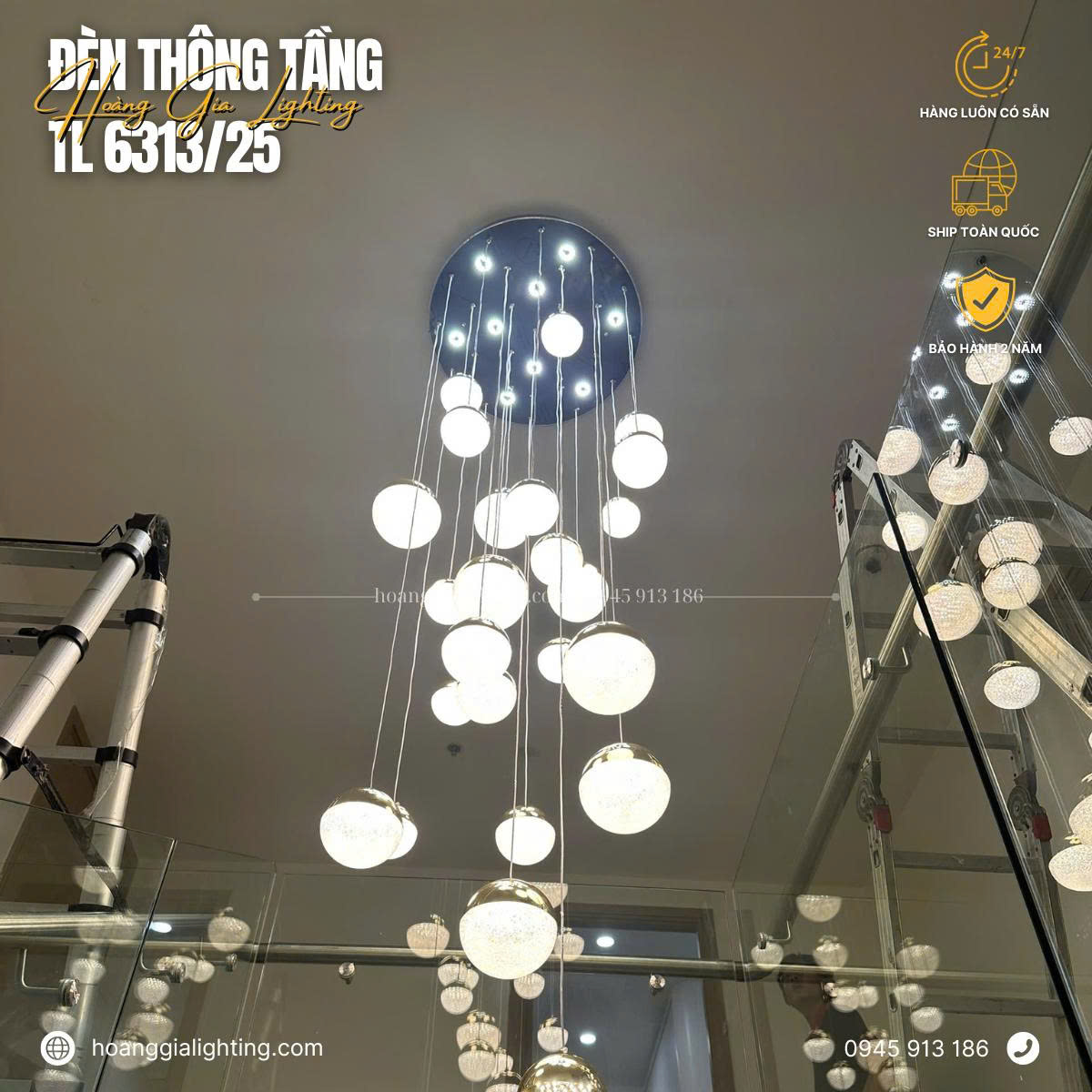 Đèn thả thông tầng TL 6313/25 Đèn thả thông tầng TL 6313/25