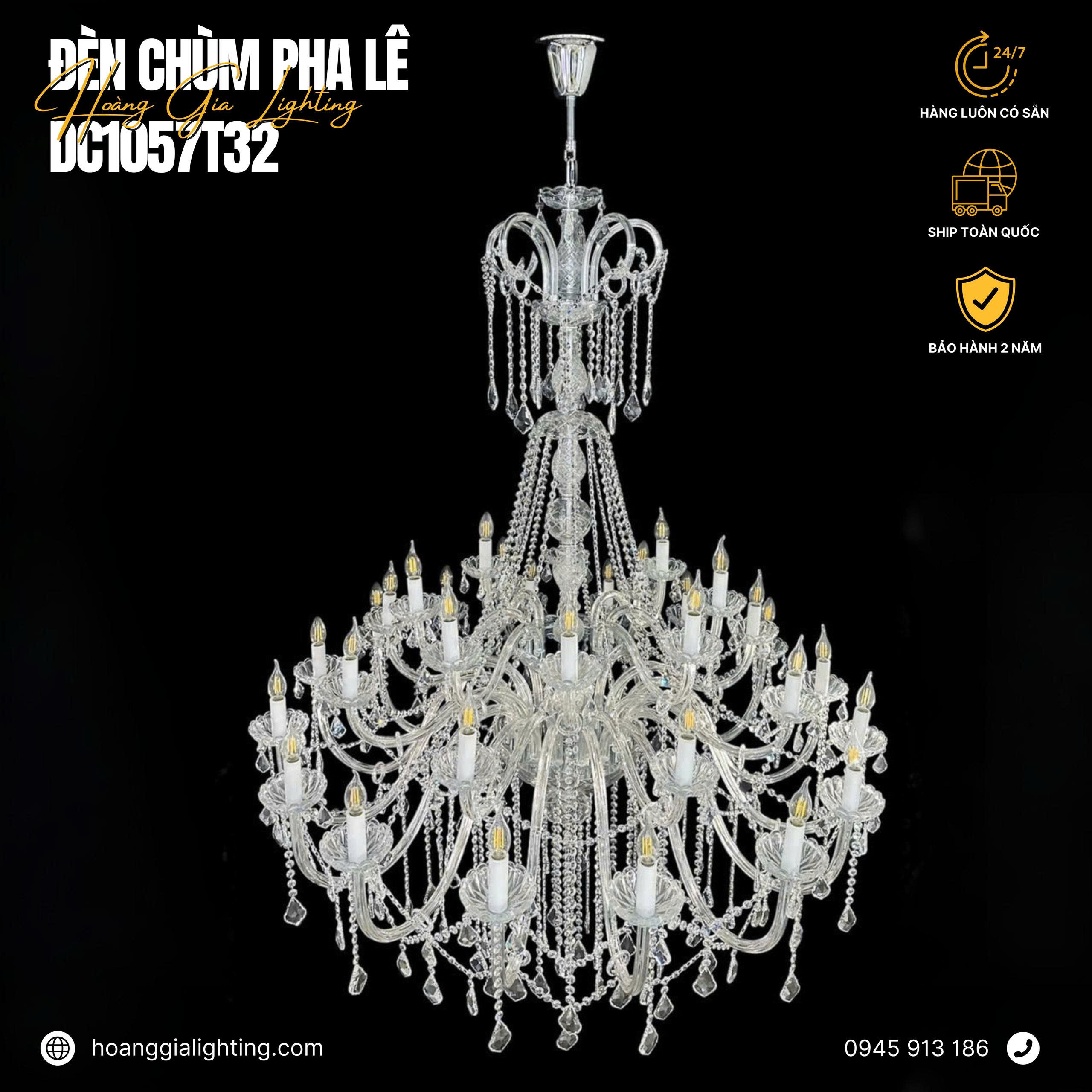 Đèn chùm nến pha lê DC1057T32 Đèn chùm nến pha lê DC1057T32