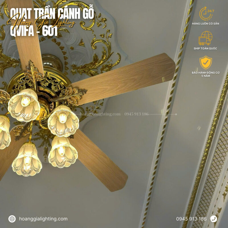 Quạt trần cánh gỗ QViFa-601
