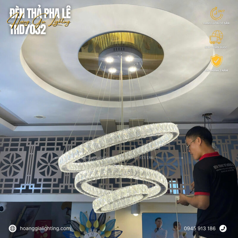 Đèn thả pha lê THD7032T357