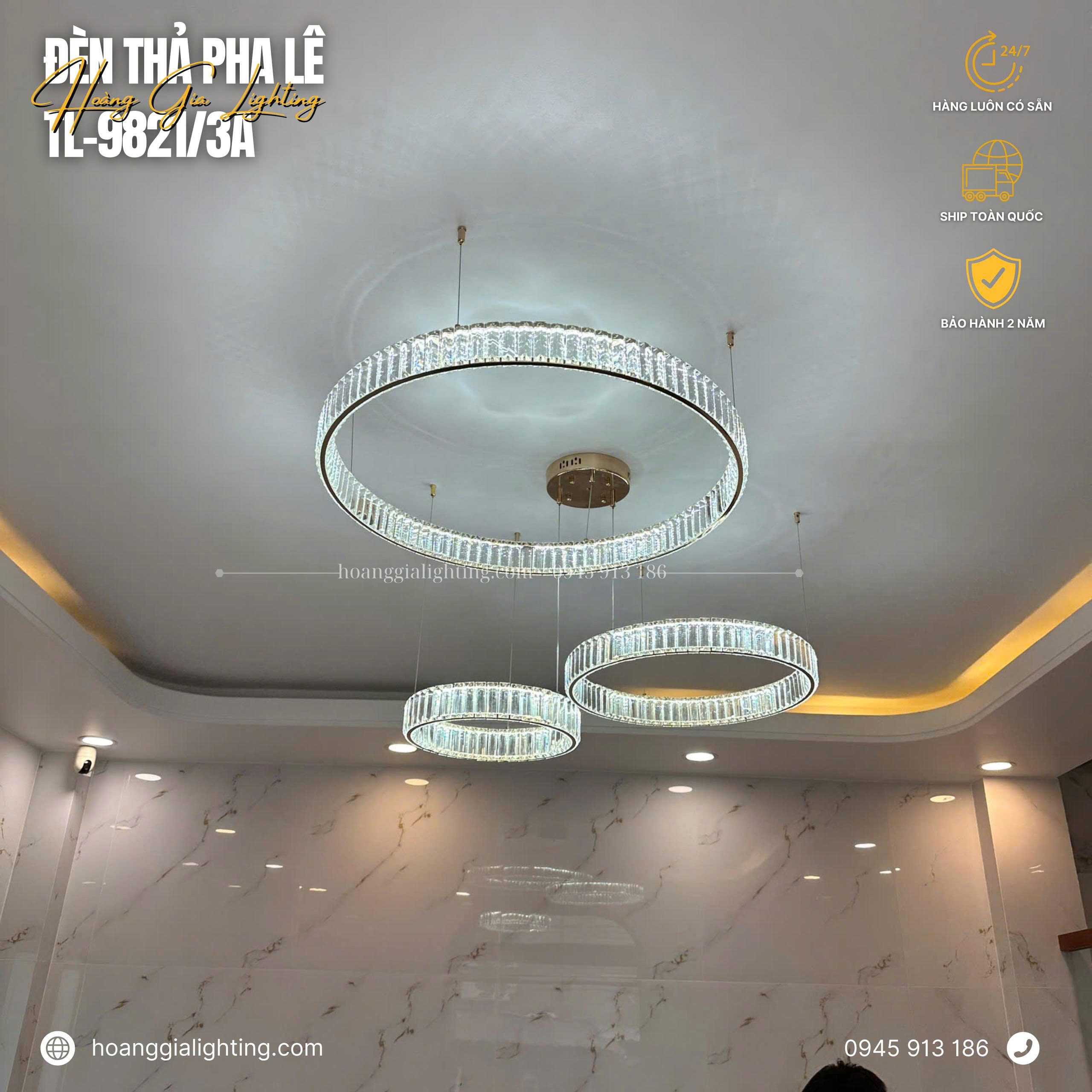 Đèn thả pha lê TL-9821/3A Đèn thả pha lê TL-9821/3A