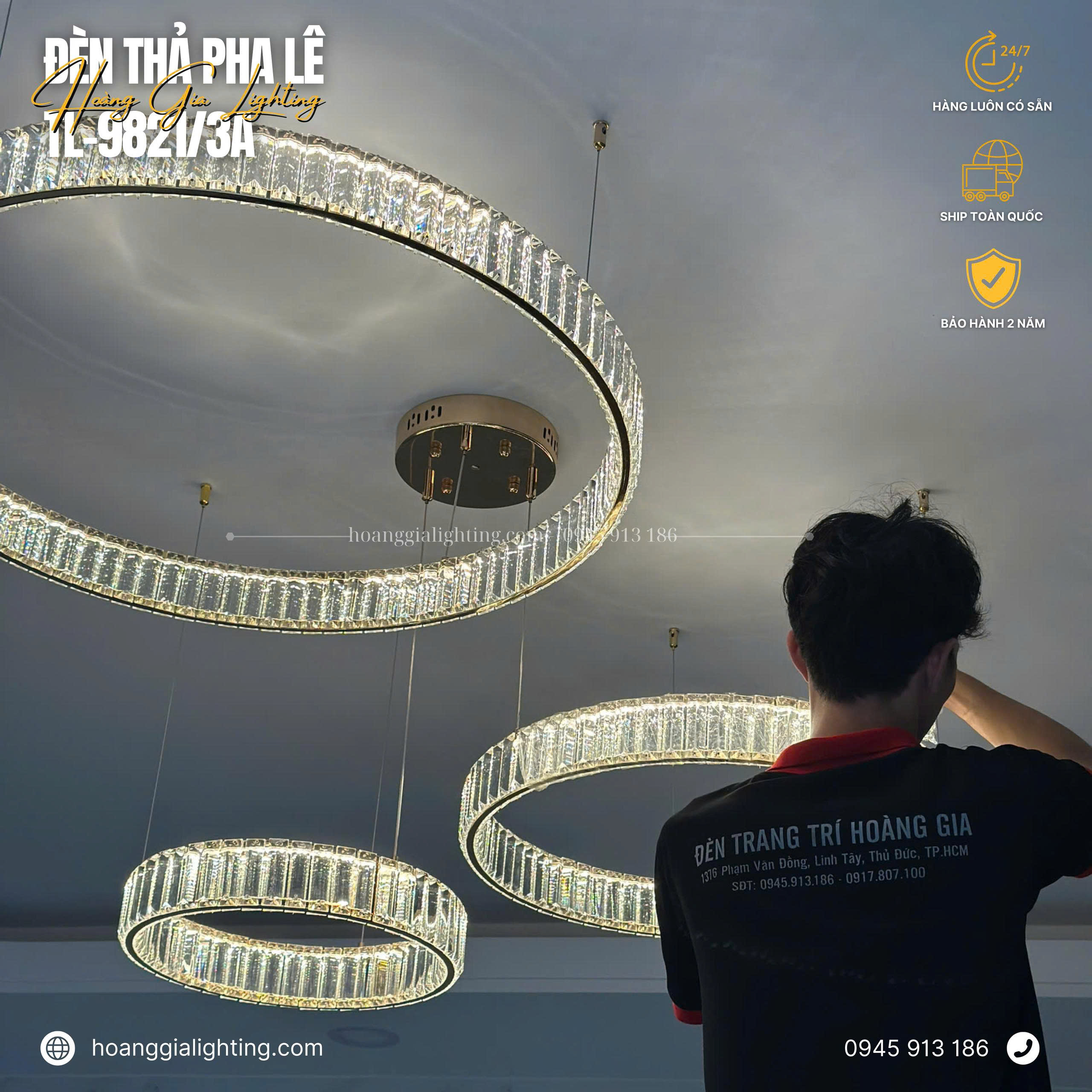 Đèn thả pha lê TL-9821/3A Đèn thả pha lê TL-9821/3A