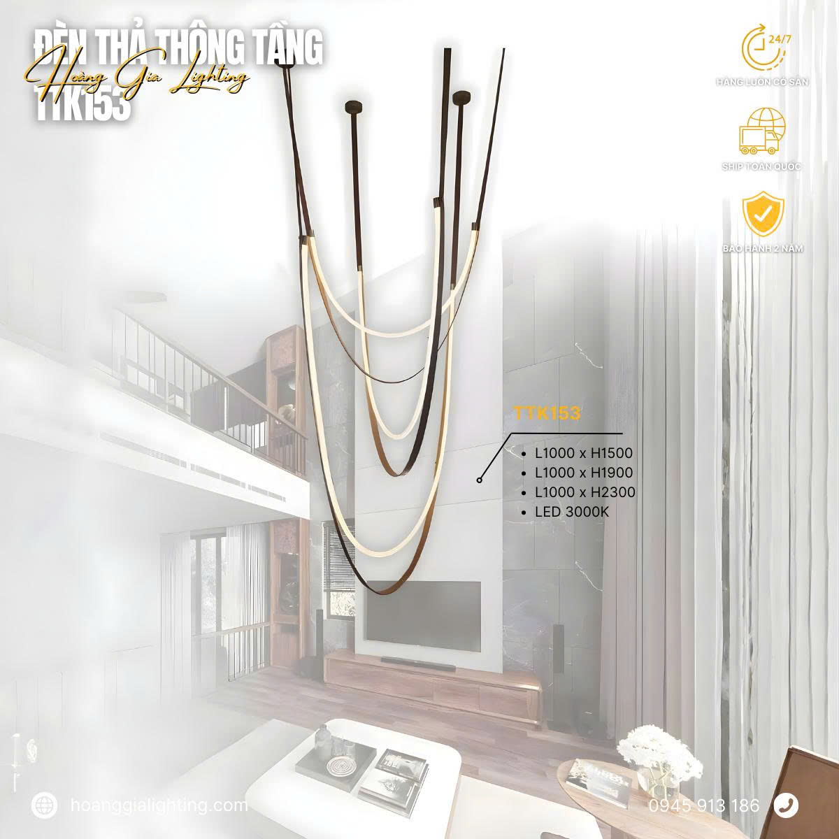 Đèn thả thông tầng TTK153 Đèn thả thông tầng TTK153