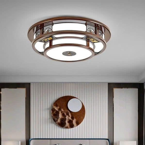 đèn trang trí nội thất của mọi nhà Đèn ốp trần gỗ OTG 32