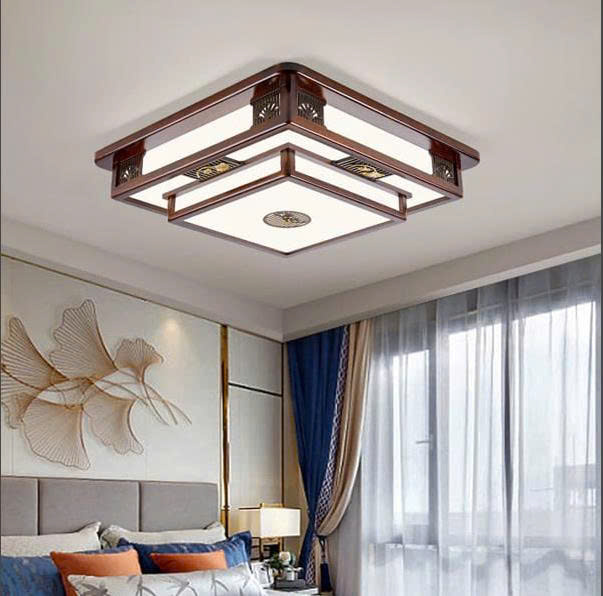 đèn trang trí nội thất của mọi nhà Đèn ốp trần gỗ OTG 36