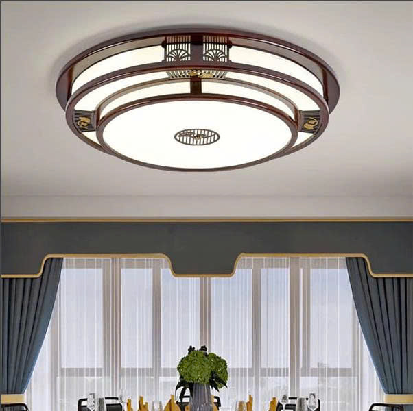 đèn trang trí nội thất của mọi nhà Đèn ốp trần gỗ OTG 33