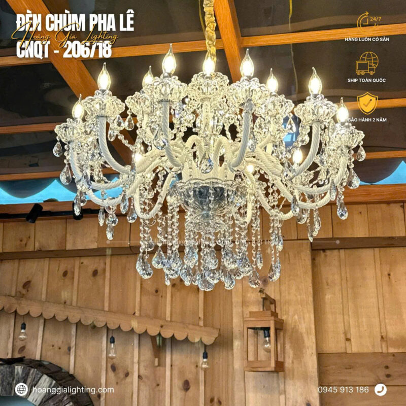 Đèn chùm nến pha lê CNQT-206/18