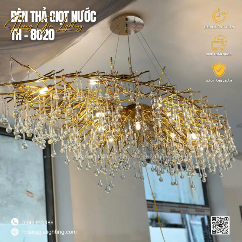 đèn trang trí nội thất của mọi nhà Đèn thả pha lê TH-8020/1500