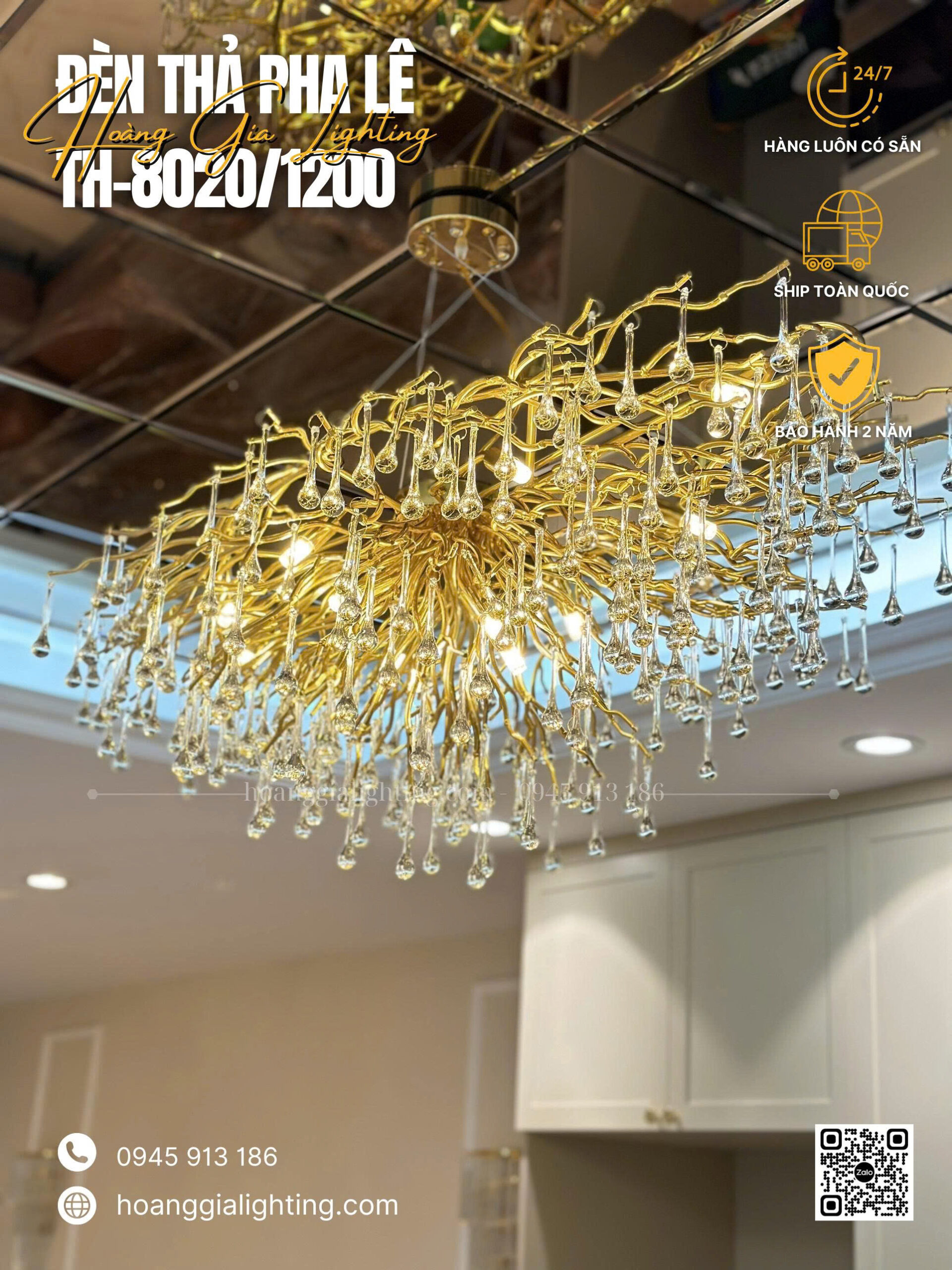 Đèn thả pha lê TH-8020/1200 Đèn thả pha lê TH-8020/1200