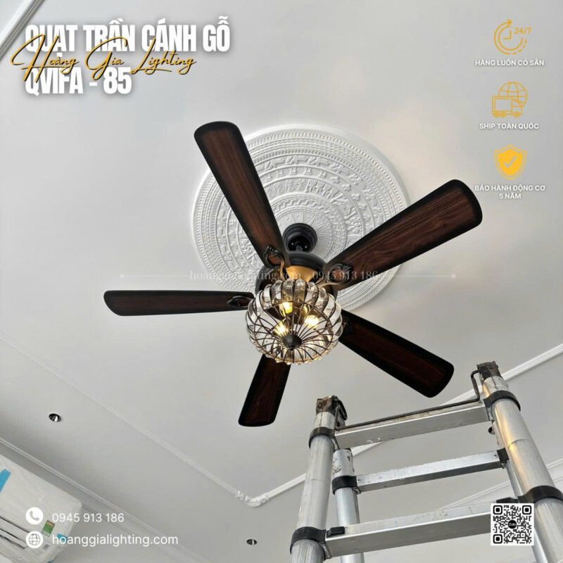 Quạt trần cánh gỗ QViFa-85