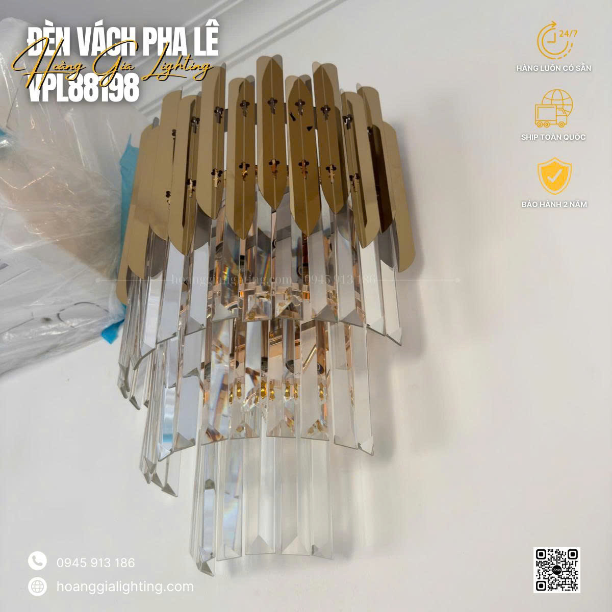 Đèn vách pha lê VPL88198 Đèn vách pha lê VPL88198