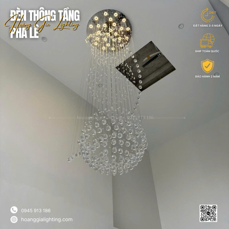 Đèn thả thông tầng pha lê 