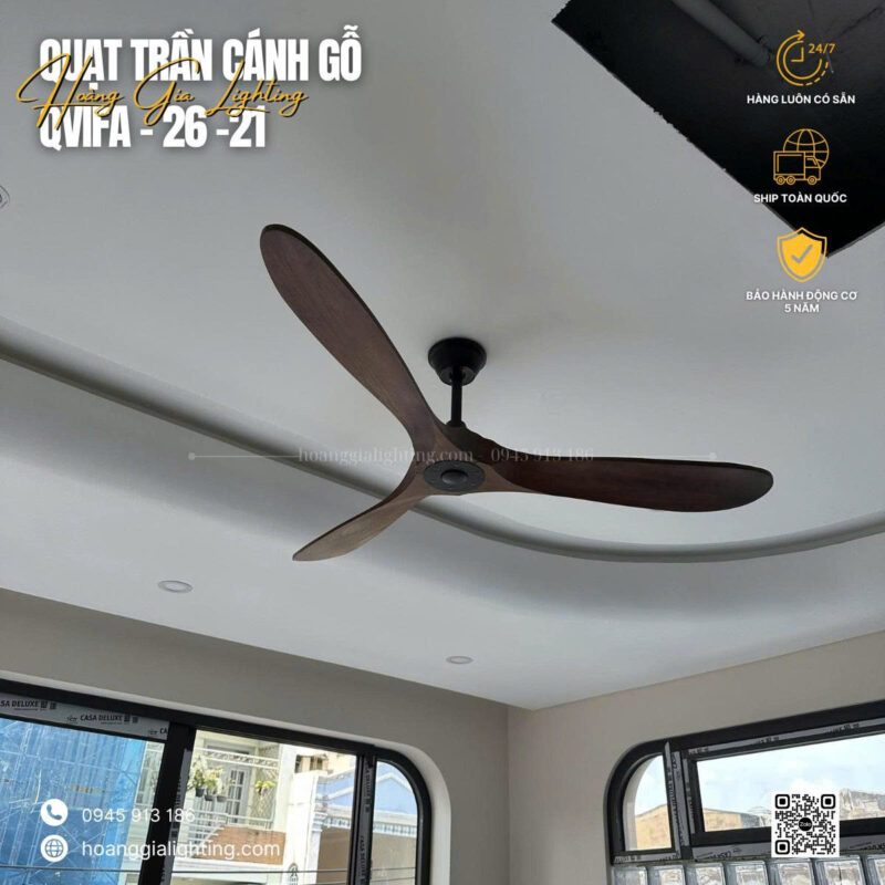 Quạt trần cánh gỗ QViFa-26-21