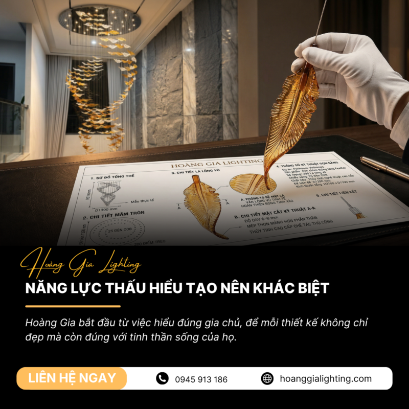 đèn thiết kế riêng Hoàng Gia Lighting