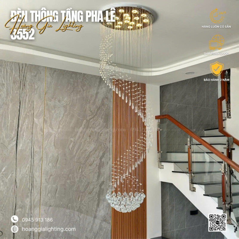 Đèn thả thông tầng pha lê HG-3352