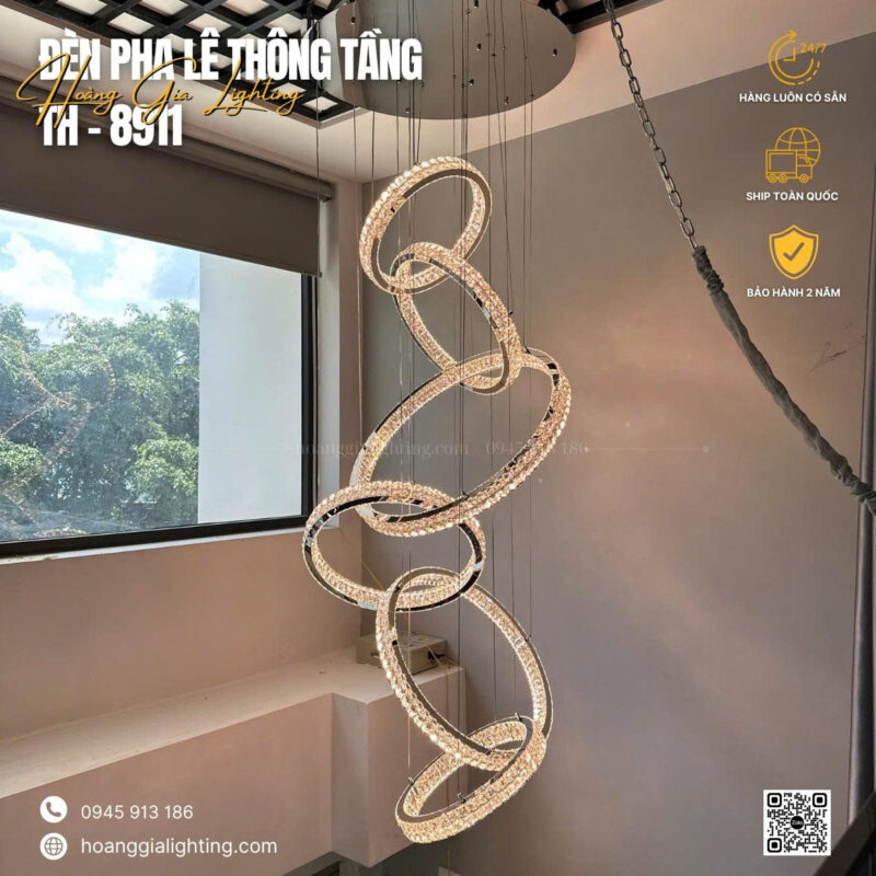Đèn thả thông tầng pha lê TH-8911