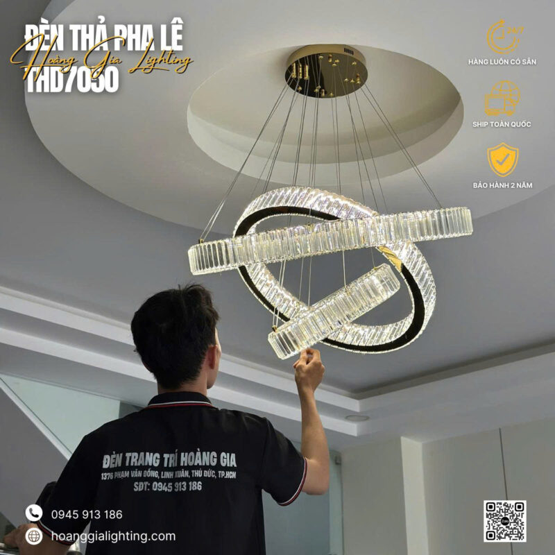 đèn trang trí nội thất của mọi nhà Đèn thả pha lê THD7050