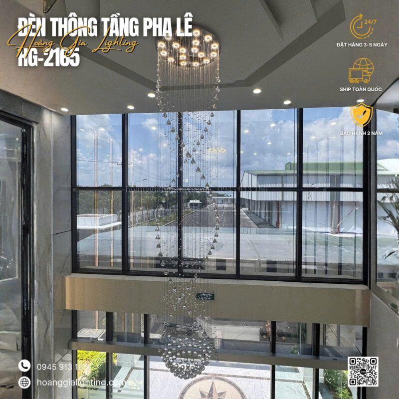 Đèn thả thông tầng pha lê HG-2165 